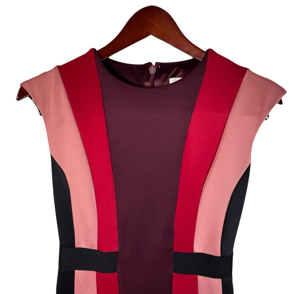 New York & Company Stretch Midi Dress Sleeveless Stripe Color Block Womens Sz XS - Picture 2 of 9